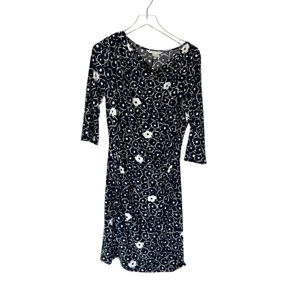 Pendleton Blue White Floral Stretch Office Work Career Sheath Dress Size Large - Picture 1 of 11